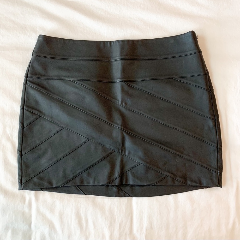 Express Vegan Leather Bandage Skirt